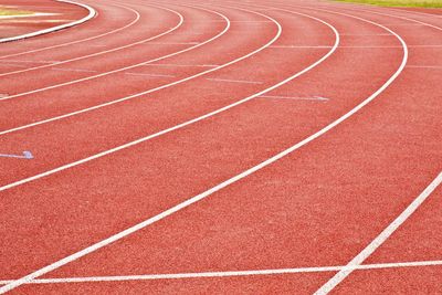 Full frame shot of red running track