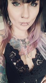 Portrait of beautiful woman with hands