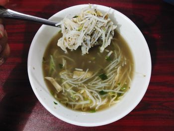 Close-up of soup in bowl