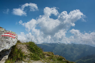 Scenic view of mountains against sky