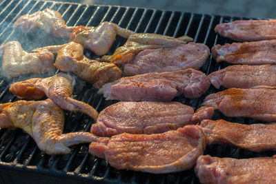 Close-up photo of food preparing barbeque