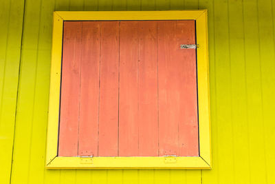 Closed door of building