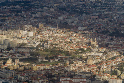 High angle shot of townscape