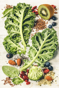 Fruits and vegetables on table