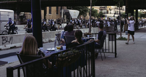 Group of people in restaurant
