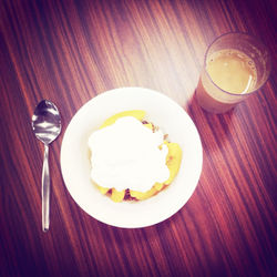 Close-up of food on table