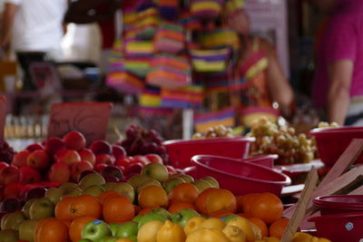 Close-up of fruits for sale at market stall