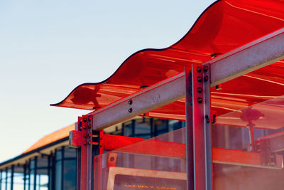 Low angle view of built structure against clear sky