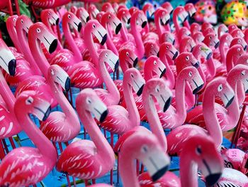 Close-up of toy flamingo for sale in market