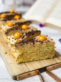 Close-up of dessert on table