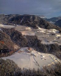 High angle view of landscape against sky