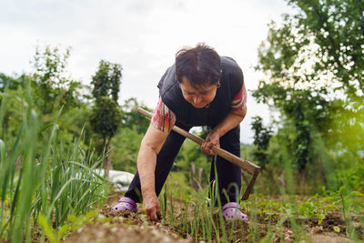 Man working on field