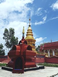 View of temple building against sky