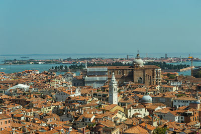 Aerial view of the city of venice. tourism in italy.