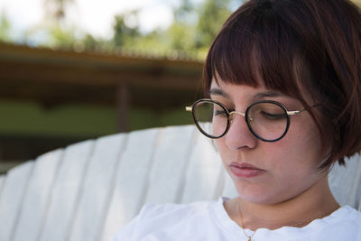 Woman wearing eyeglasses