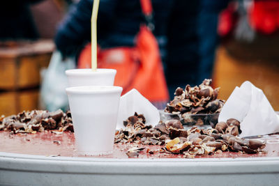 Chestnuts on table