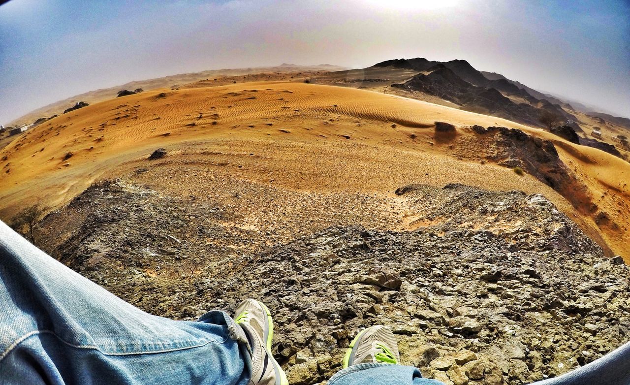 Sat on a rock in the United Arab Emirates