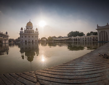 Reflection of buildings in water