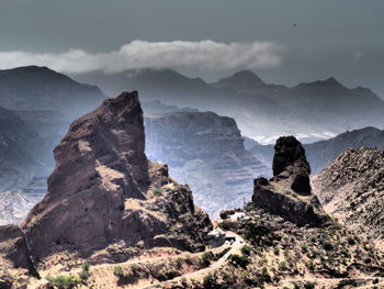 Scenic view of mountains against sky