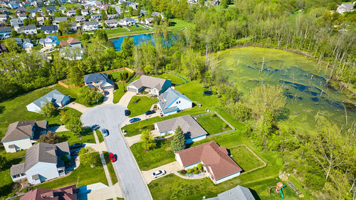 High angle view of townscape