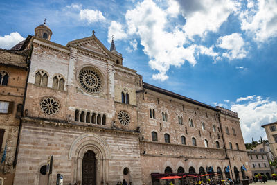 Low angle view of historic building against sky