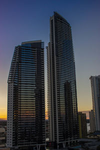 Low angle view of modern building against sky