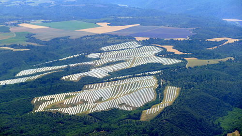 High angle view of agricultural field