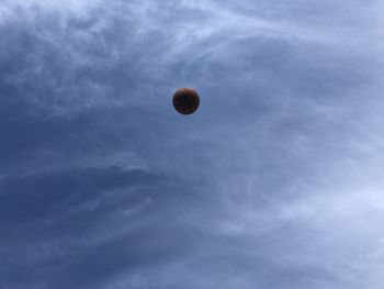 Low angle view of hot air balloon against sky