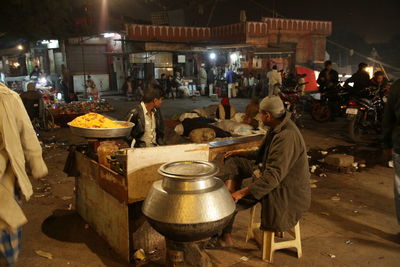 People working at night