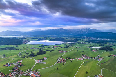 High angle view of landscape against sky