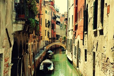 Narrow alley along buildings