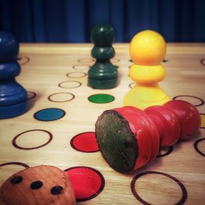 Close-up of multi colored pencils on table