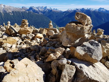 Scenic view of rocky mountains against sky