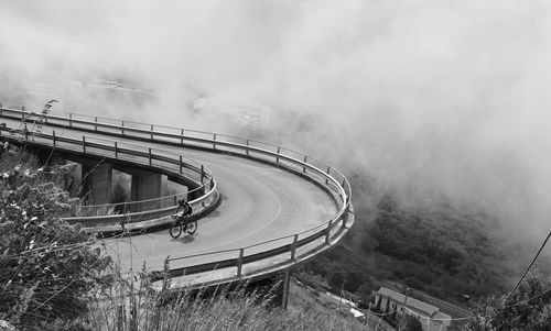 High angle view of bridge against sky