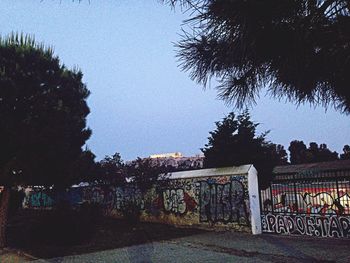 Built structure with trees in background