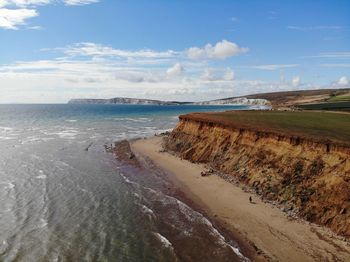 Scenic view of beach against sky