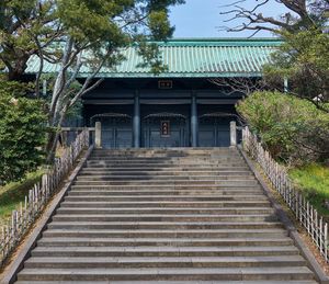 Low angle view of steps leading towards building