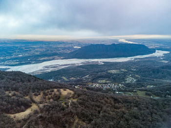 Aerial view of landscape against sky