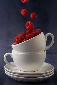 Close-up of coffee cup with tea on table