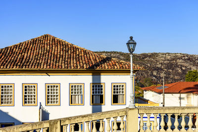 Facade of colorful colonial houses in the historic city of diamantina in minas gerais