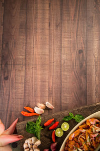 View of food on cutting board