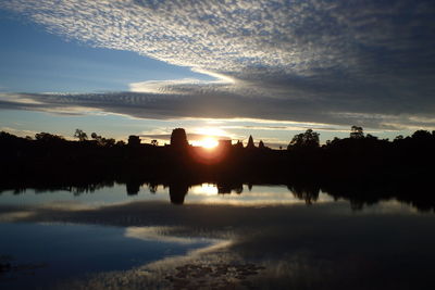 Reflection of trees in lake