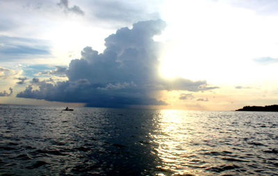 Scenic view of sea at sunset