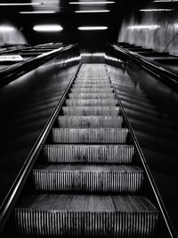 High angle view of escalator at subway station