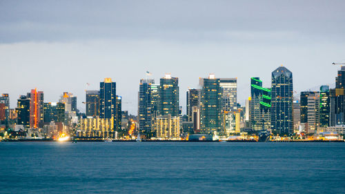 Illuminated city at night