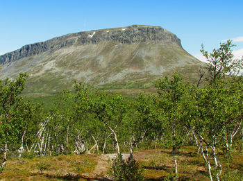 Scenic view of mountains against clear sky