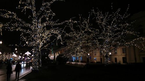 Illuminated city at night