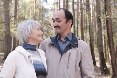 Man and woman in forest