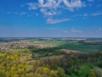 Aerial view of landscape against sky