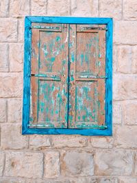 Closed door of old building